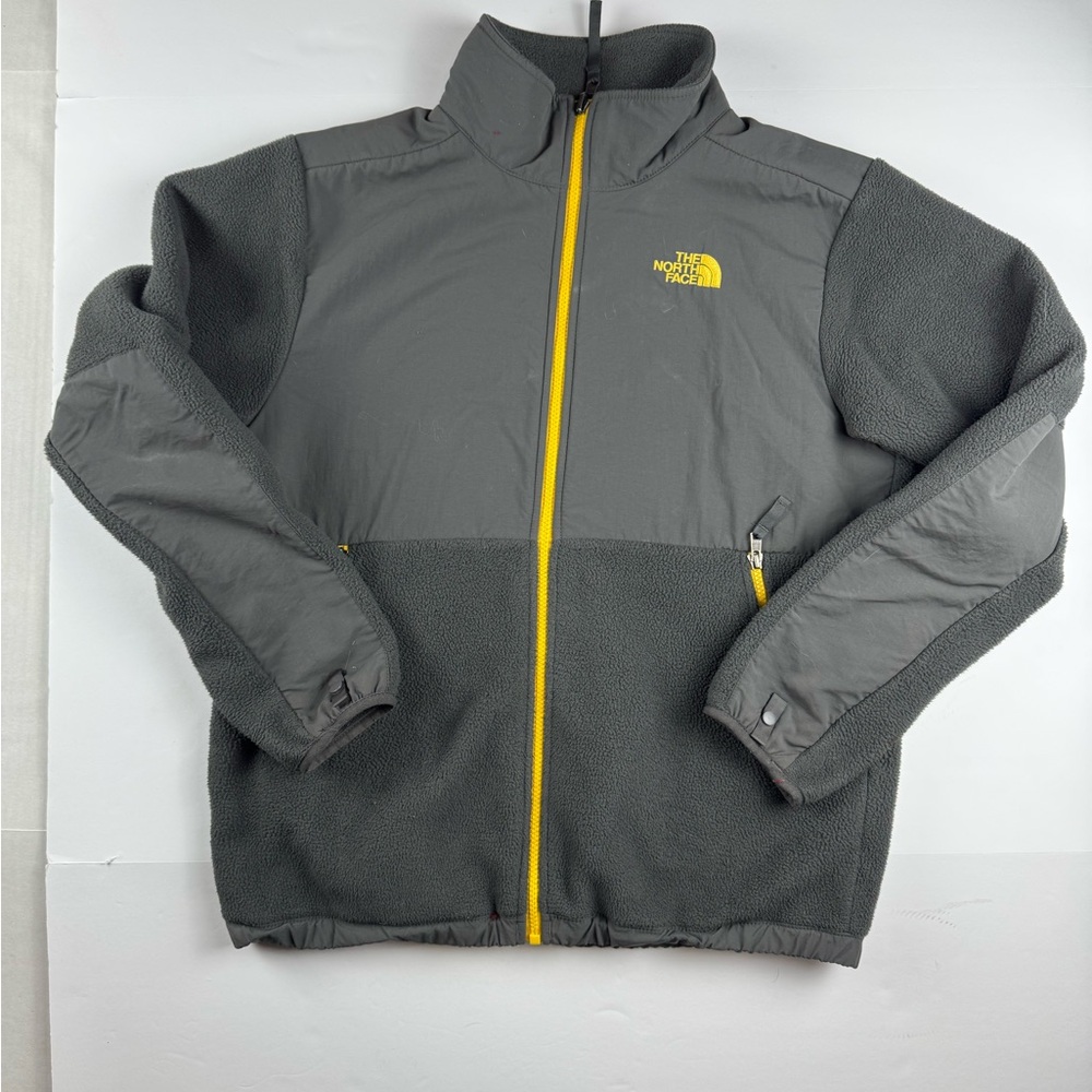 The North Face Boys Denali Jacket Gray with Yellow Highlights size XL